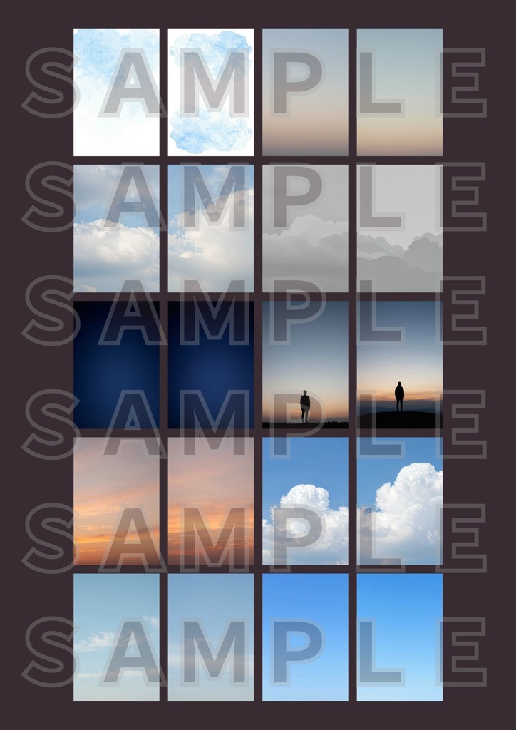 【背景素材】空テクスチャ２０セット｜縦長・SNS用・スマホ壁紙対応（商用可