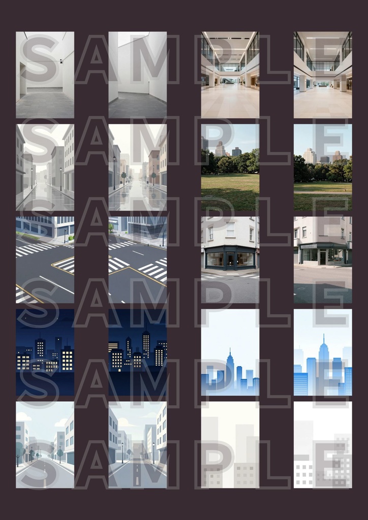 【背景素材】都会テクスチャ２０セット｜縦長・SNS用・スマホ壁紙対応（商用可