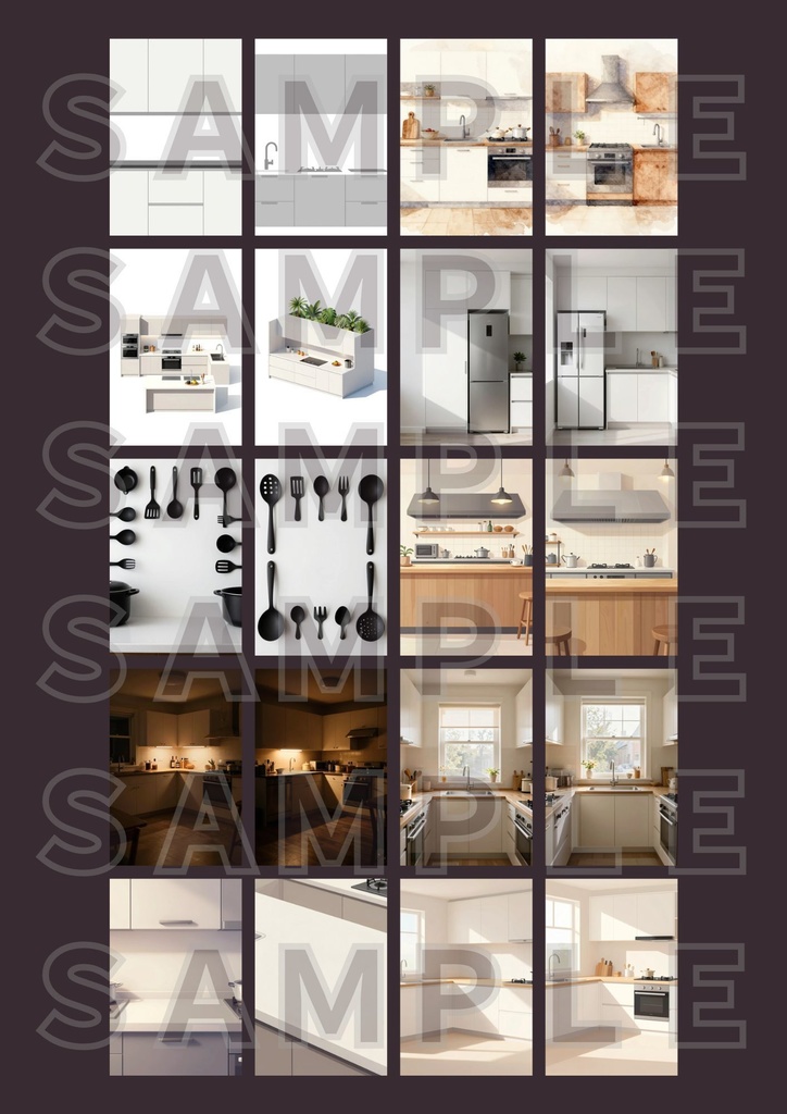 【背景素材】キッチンテクスチャ２０セット｜縦長・SNS用・スマホ壁紙対応（商用可