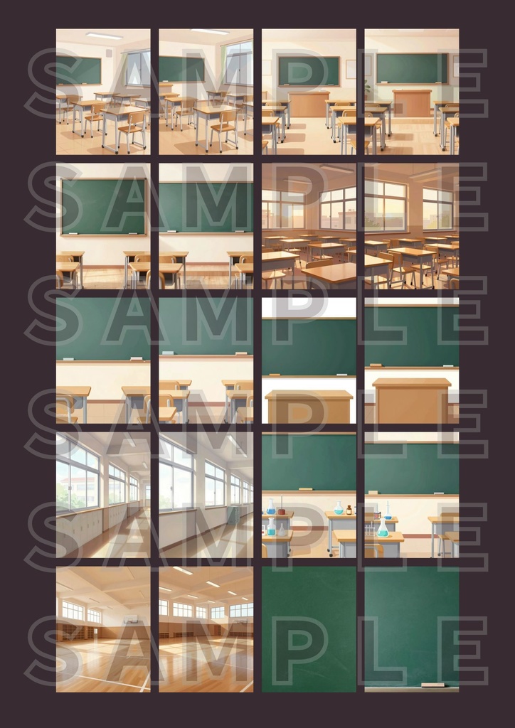 【背景素材】学校テクスチャ２０セット｜縦長・SNS用・スマホ壁紙対応（商用可