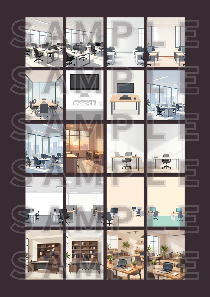 【背景素材】仕事場テクスチャ２０セット｜縦長・SNS用・スマホ壁紙対応（商用可