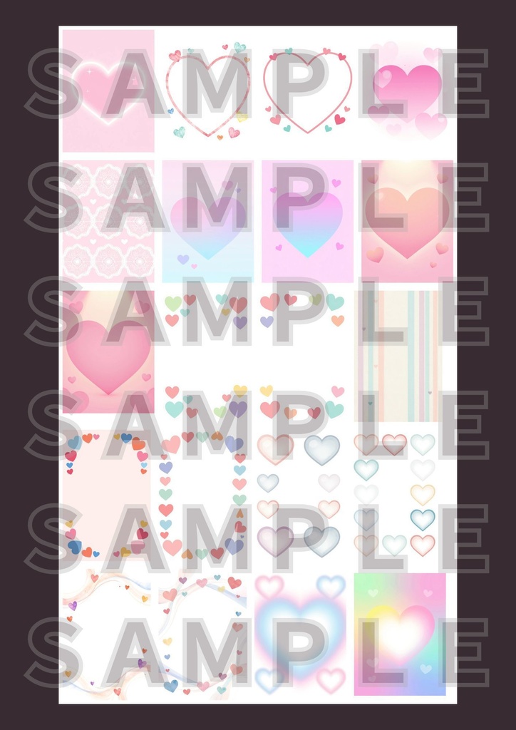 【背景素材】ハートの背景Vol.3　テクスチャ２０セット｜縦長・SNS用・スマホ壁紙対応（商用可