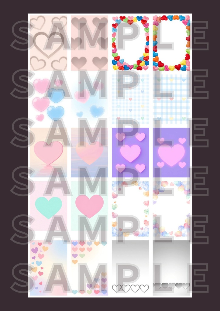 【背景素材】ハートの背景Vol.4　テクスチャ２０セット｜縦長・SNS用・スマホ壁紙対応（商用可