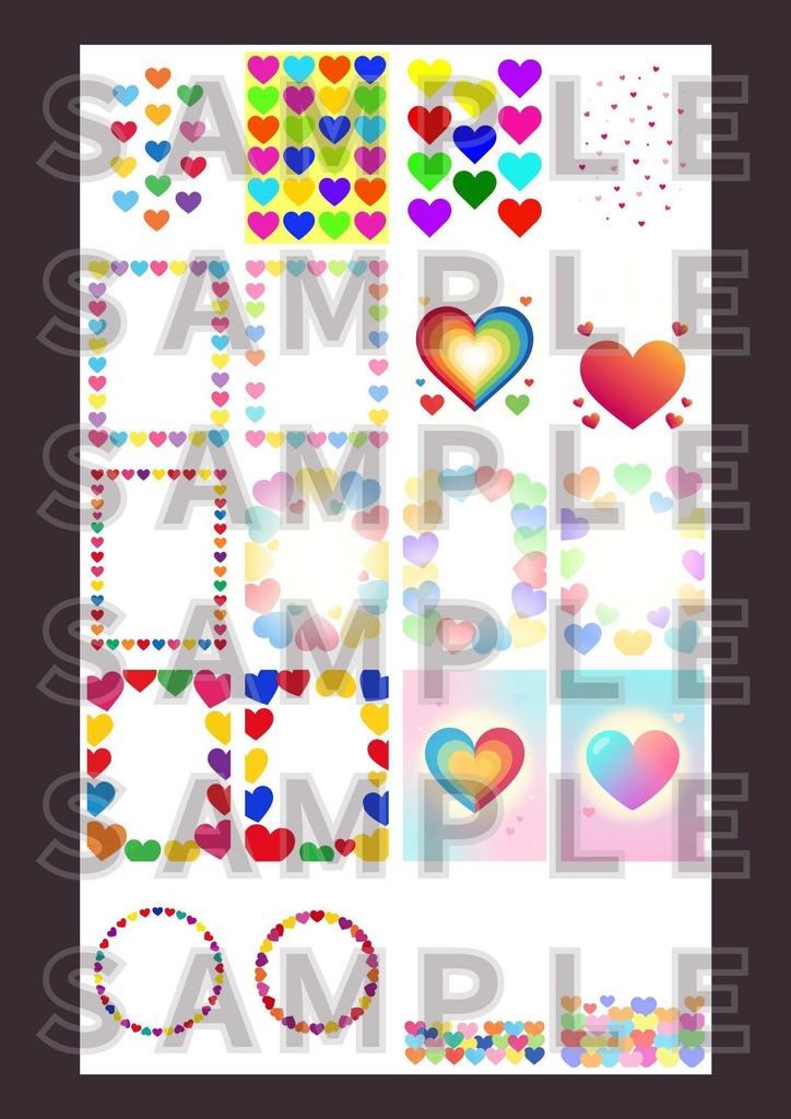 【背景素材】ハートの背景Vol.6　テクスチャ２０セット｜縦長・SNS用・スマホ壁紙対応（商用可