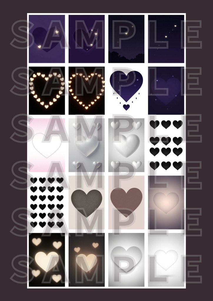 【背景素材】ハートの背景Vol.7　テクスチャ２０セット｜縦長・SNS用・スマホ壁紙対応（商用可