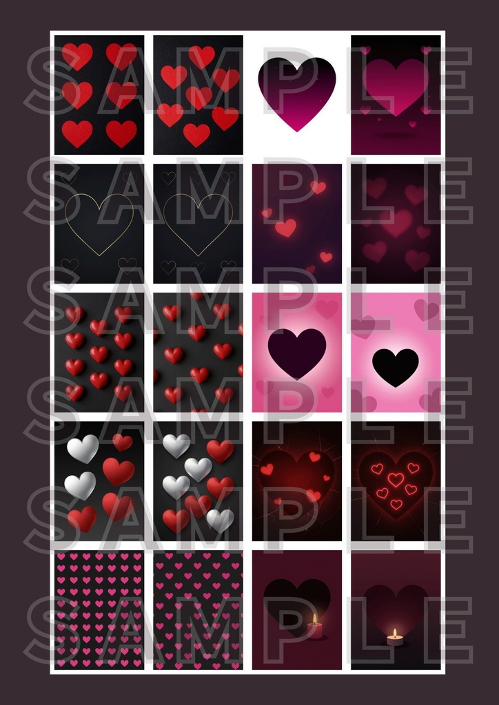 【背景素材】ハートの背景Vol.8　テクスチャ２０セット｜縦長・SNS用・スマホ壁紙対応（商用可