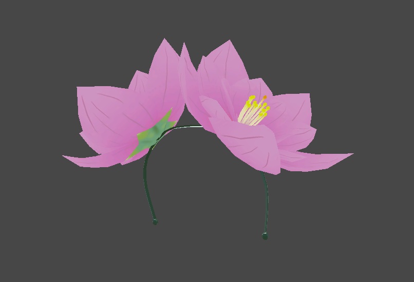 桃の花カチューシャ【無料】