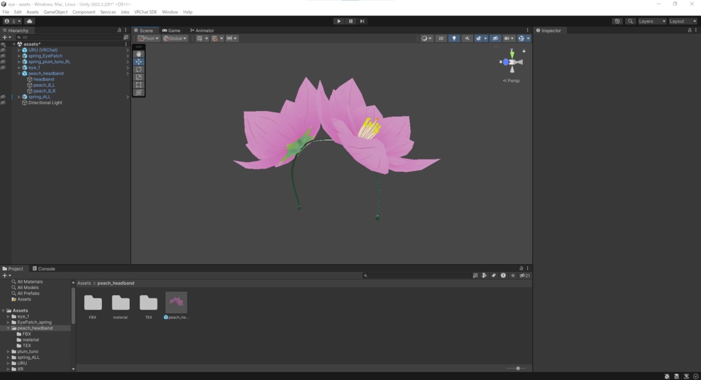桃の花カチューシャ【無料】