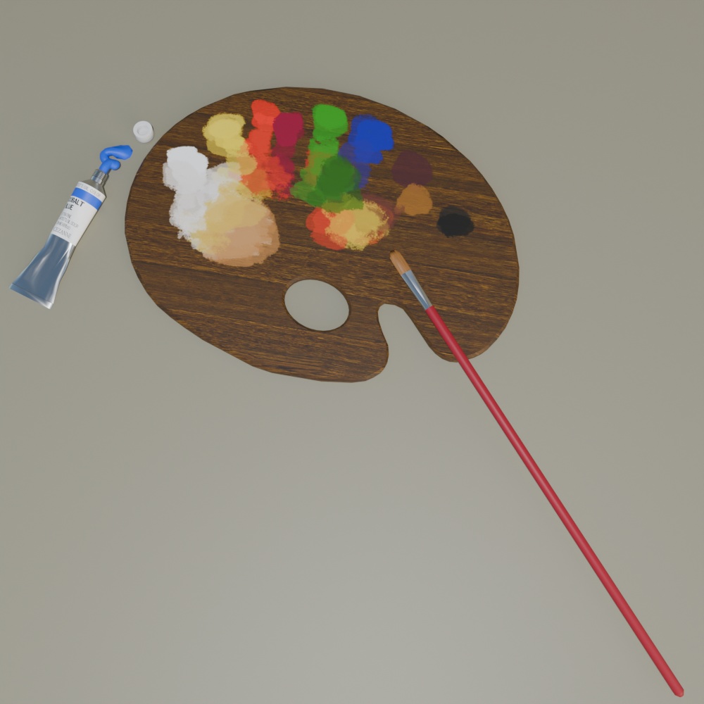 【3Dモデル】油彩パレット