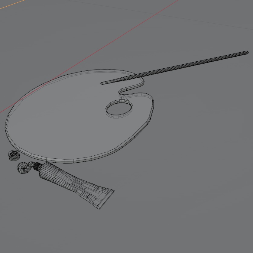 【3Dモデル】油彩パレット