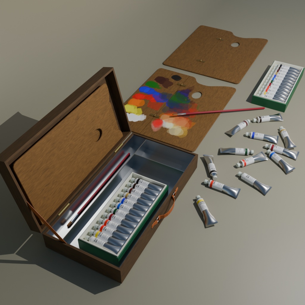 【3Dモデル】絵の具セット