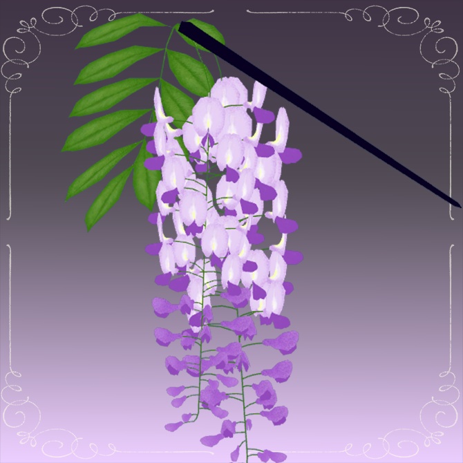 ゆらゆら揺れる藤のかんざし1
