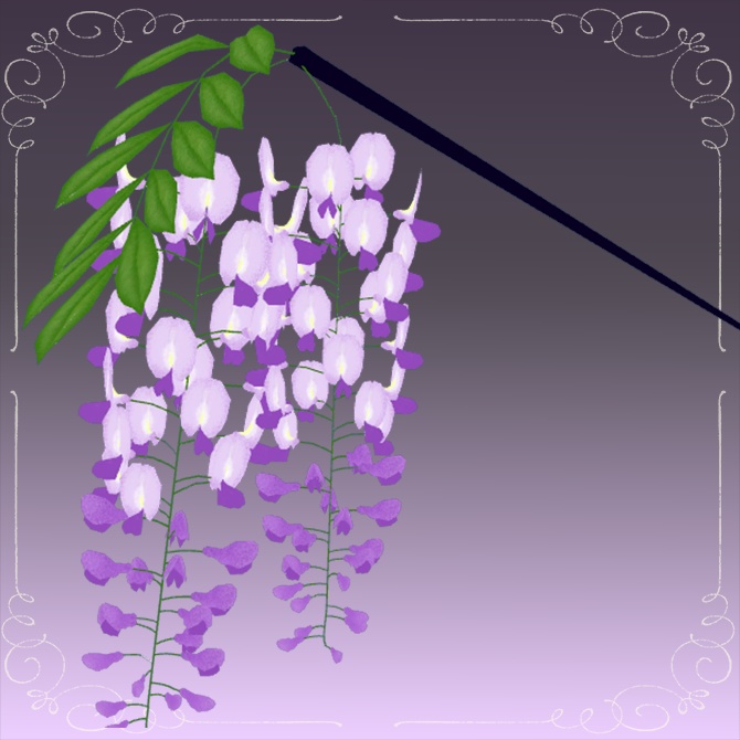 ゆらゆら揺れる藤のかんざし1