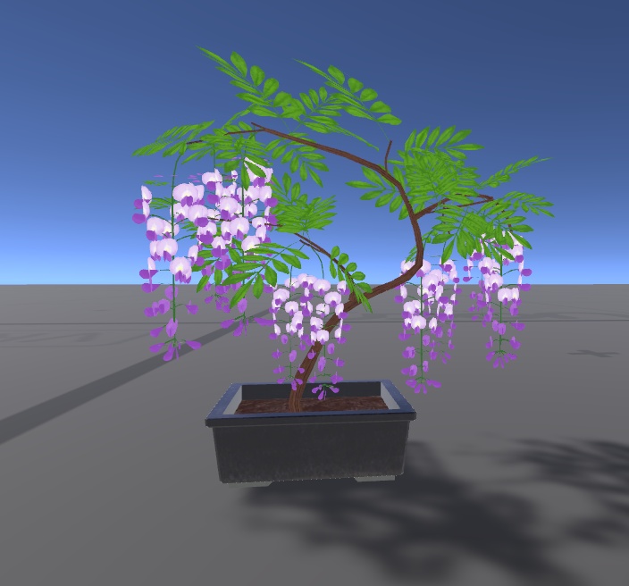 VRchat 対応 藤の盆栽 3Dモデル
