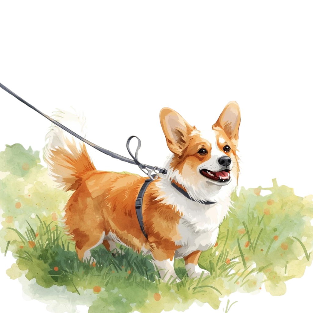 水彩風コーギーのクリップアートセットNO.1 PNG10枚