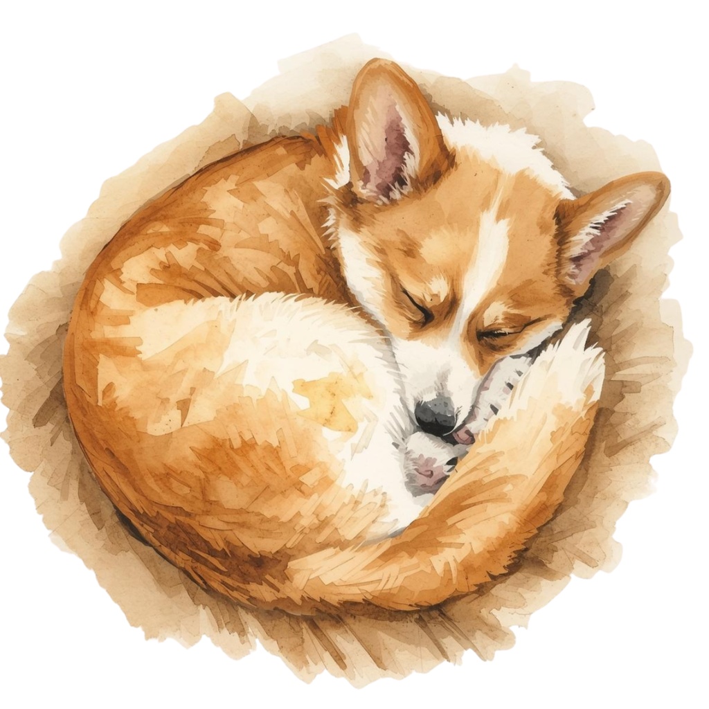 水彩風コーギーのクリップアートセットNO.1 PNG10枚