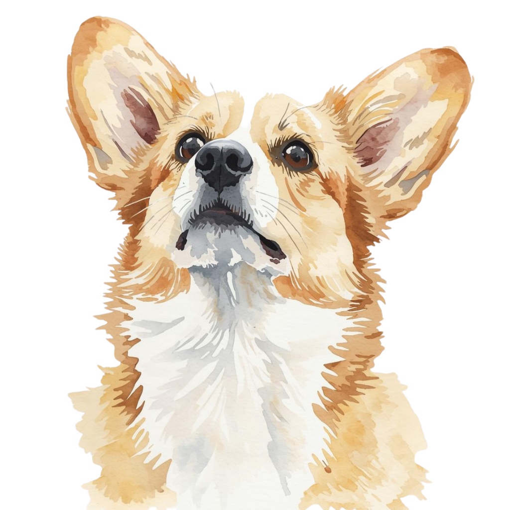 水彩風コーギーのクリップアートセットNO.1 PNG10枚