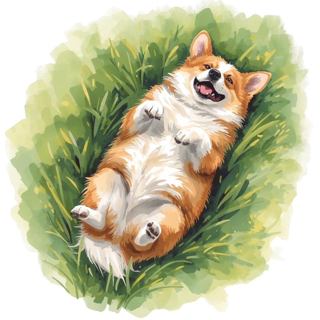 水彩風コーギーのクリップアートセットNO.1 PNG10枚