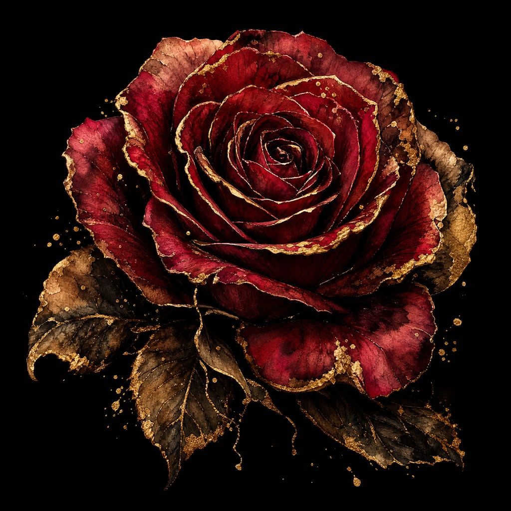 【究極の10枚】漆黒に浮かぶアンティーク・ローズ - 高級デジタルペーパー10枚セット / Vintage Rose Digital Paper Packouch