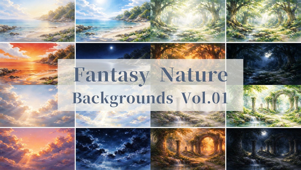 Fantasy Nature Backgrounds Vol.01|幻想自然背景素材集(高解像度・商用利用可・TRPG/動画向け)