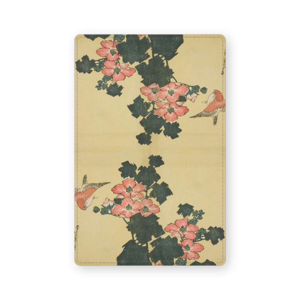 003-010 葛飾北斎 『フヨウと雀』 カードケース 名刺ケース