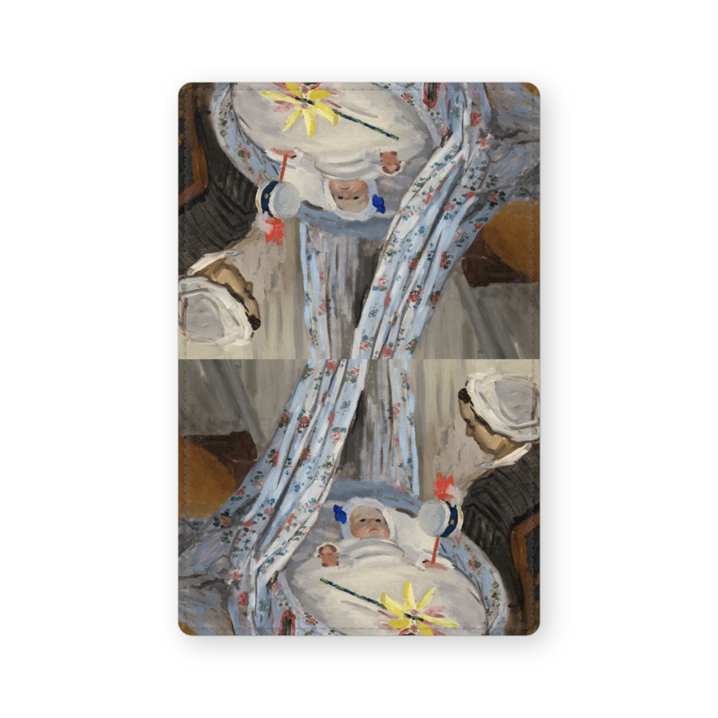 004-028 クロード・モネ 『ゆりかご-画家の息子ジャンとカミーユ』 カードケース 名刺ケース