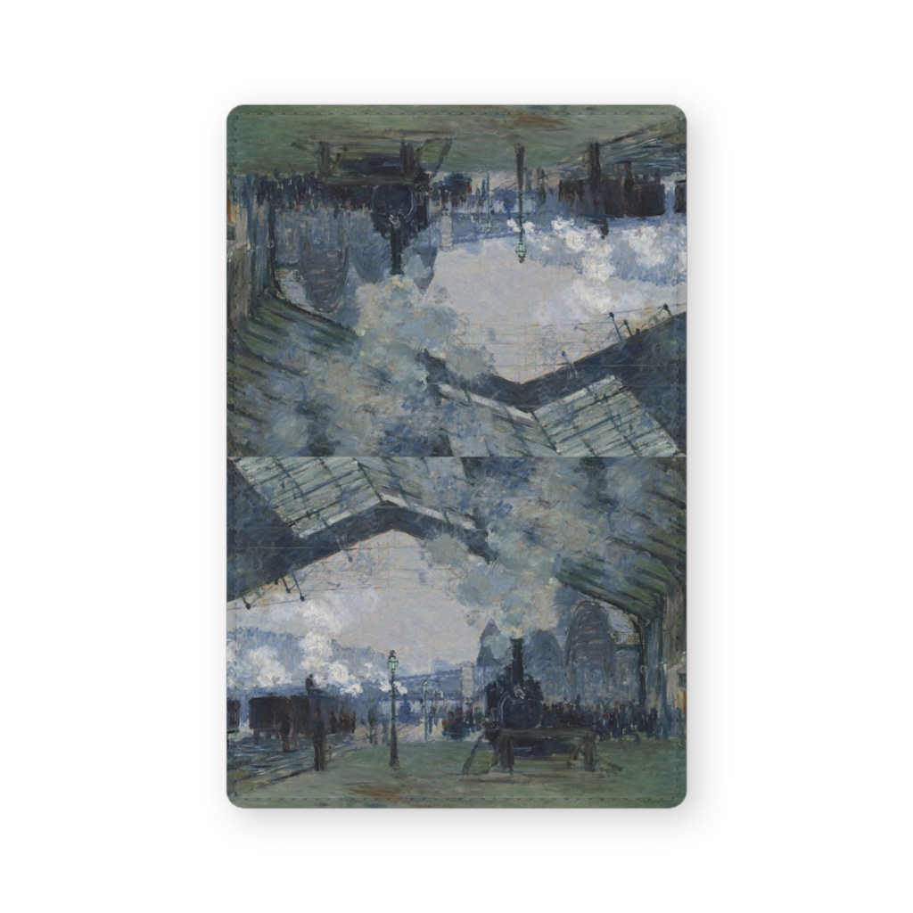 004-033 クロード・モネ 『サン=ラザール駅』 カードケース 名刺ケース