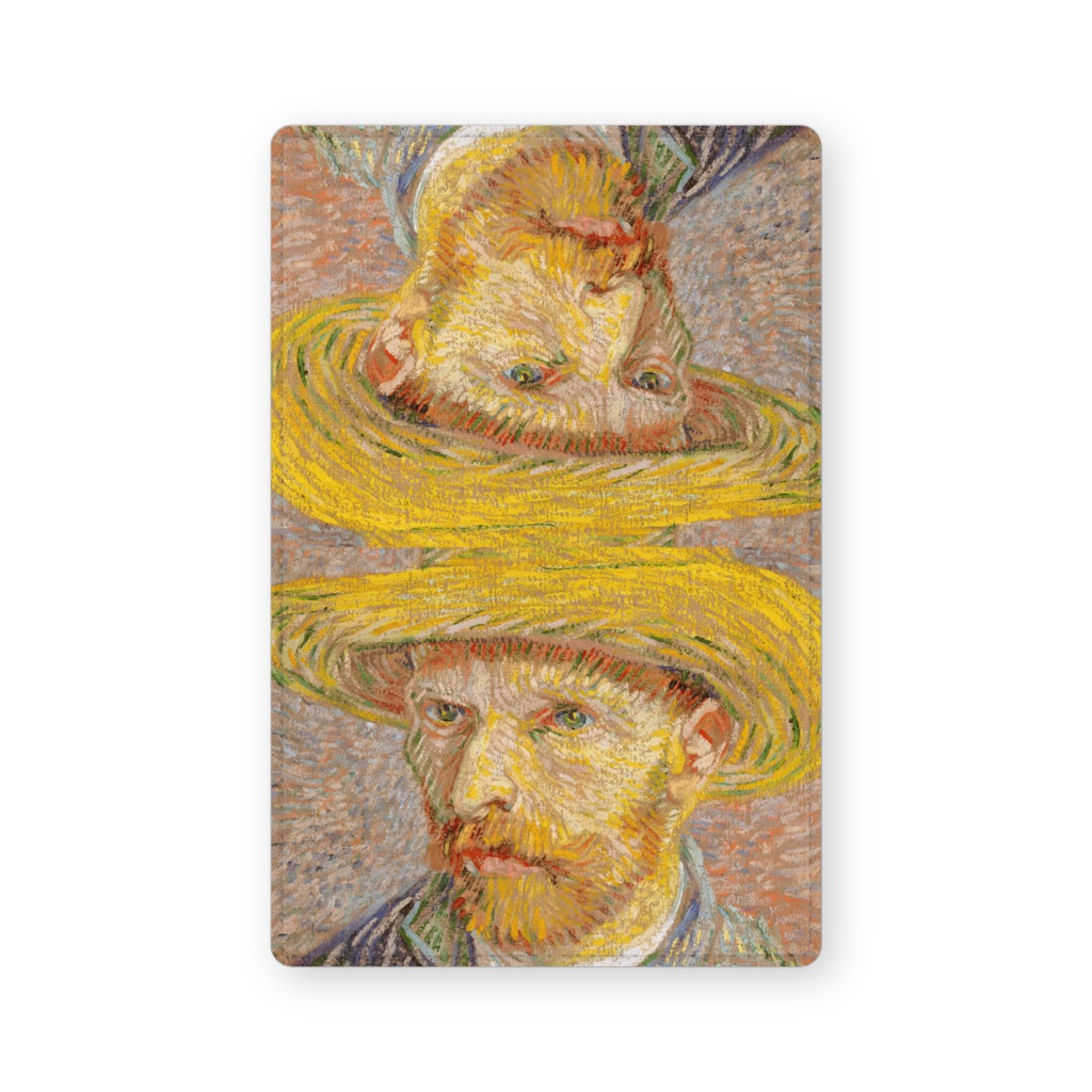 005-001 ゴッホ 『麦わら帽子を被った自画像』(1887年) カードケース 名刺ケース