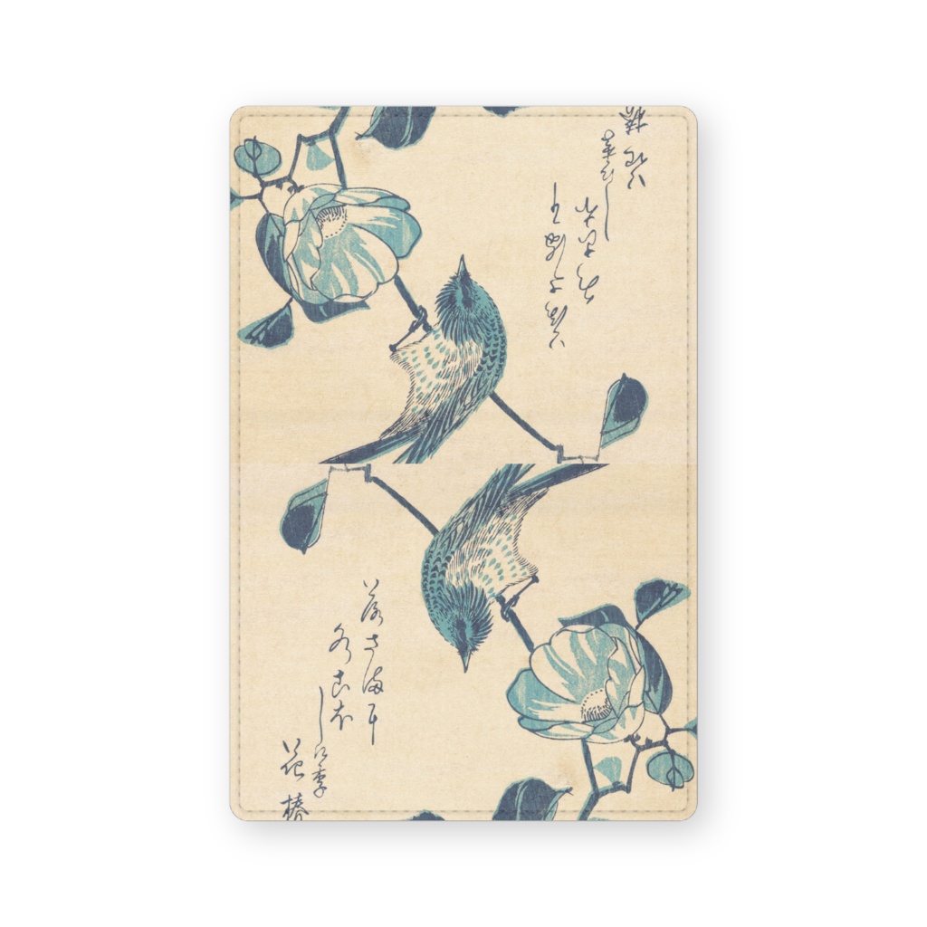 024-003 歌川広重 『椿と鳥』 カードケース 名刺ケース