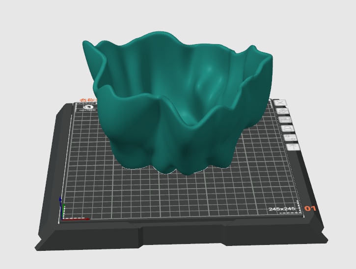 3Dプリント用データ 植物鉢"Flow"