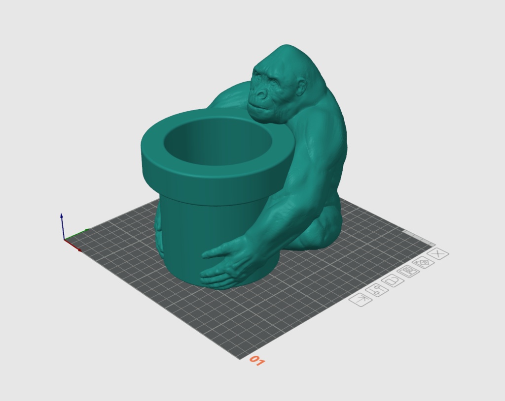 3Dプリント用データ 「見守りゴリラ」 Dynamite T