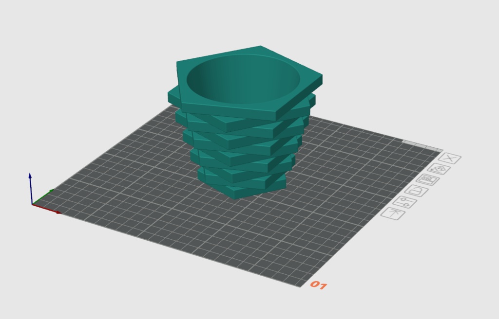 3Dプリント用データ 植物鉢"Pentagon①"