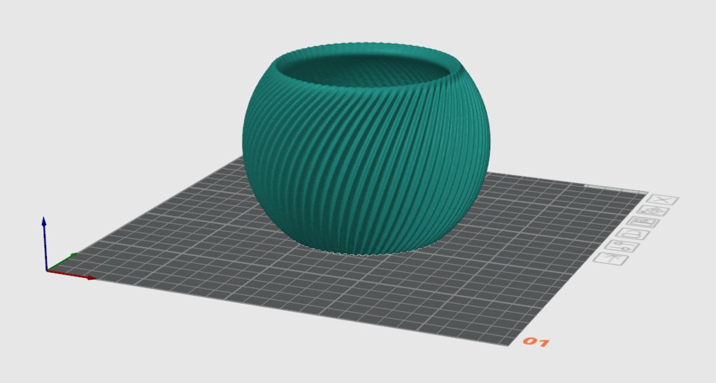 3Dプリント用データ 植物鉢"Lean"