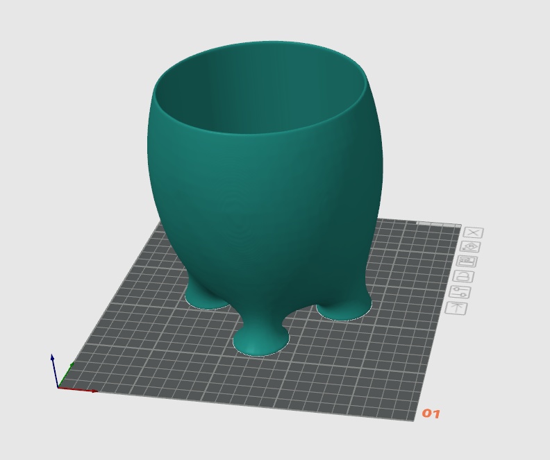 3Dプリント用データ 植物鉢"Four_Feet"