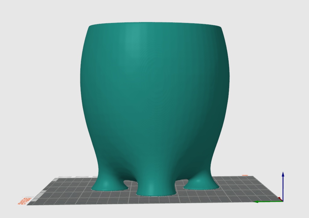 3Dプリント用データ 植物鉢"Four_Feet"