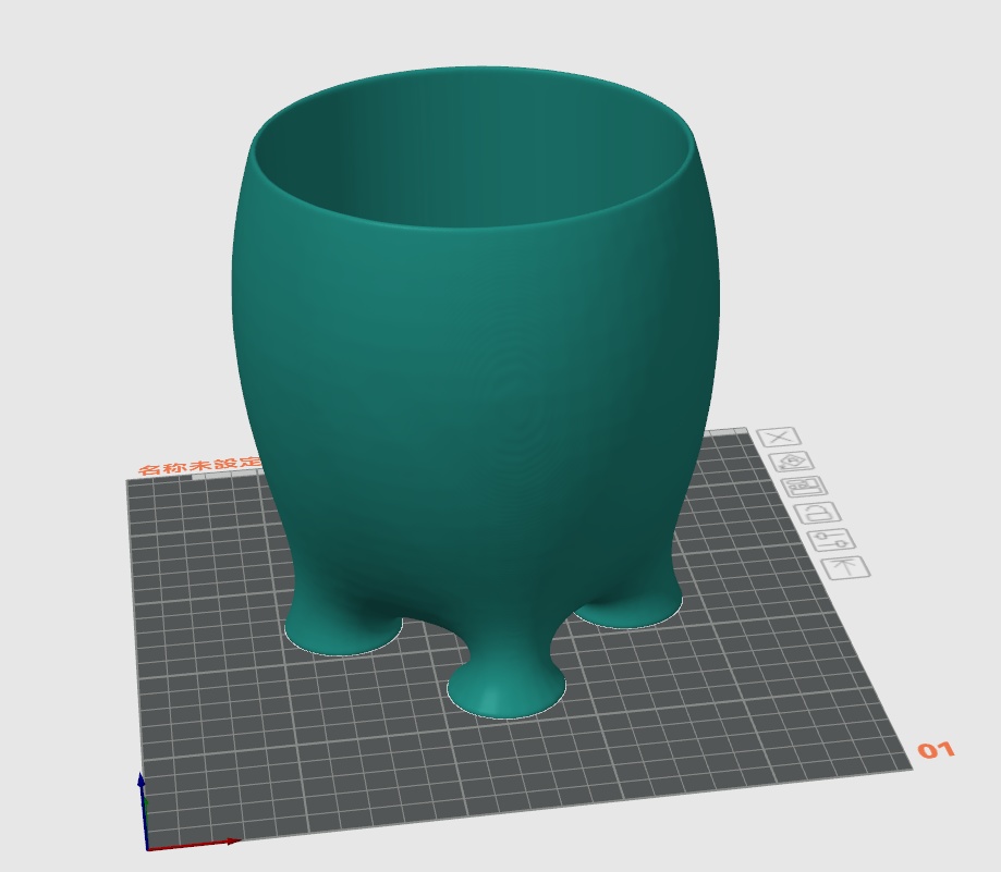 3Dプリント用データ 植物鉢"Four_Feet"