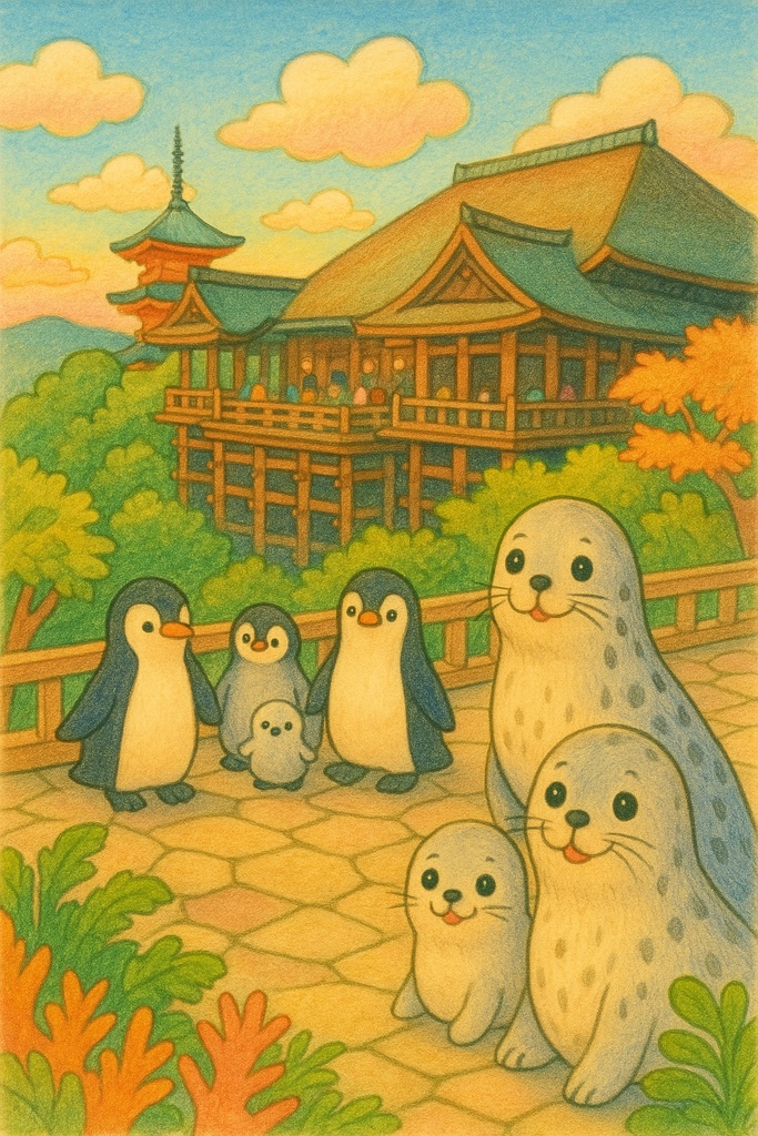 親子で楽しむ塗り絵シリーズ～清水の舞台から～