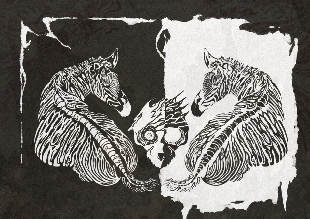 厩神【黒白】護符