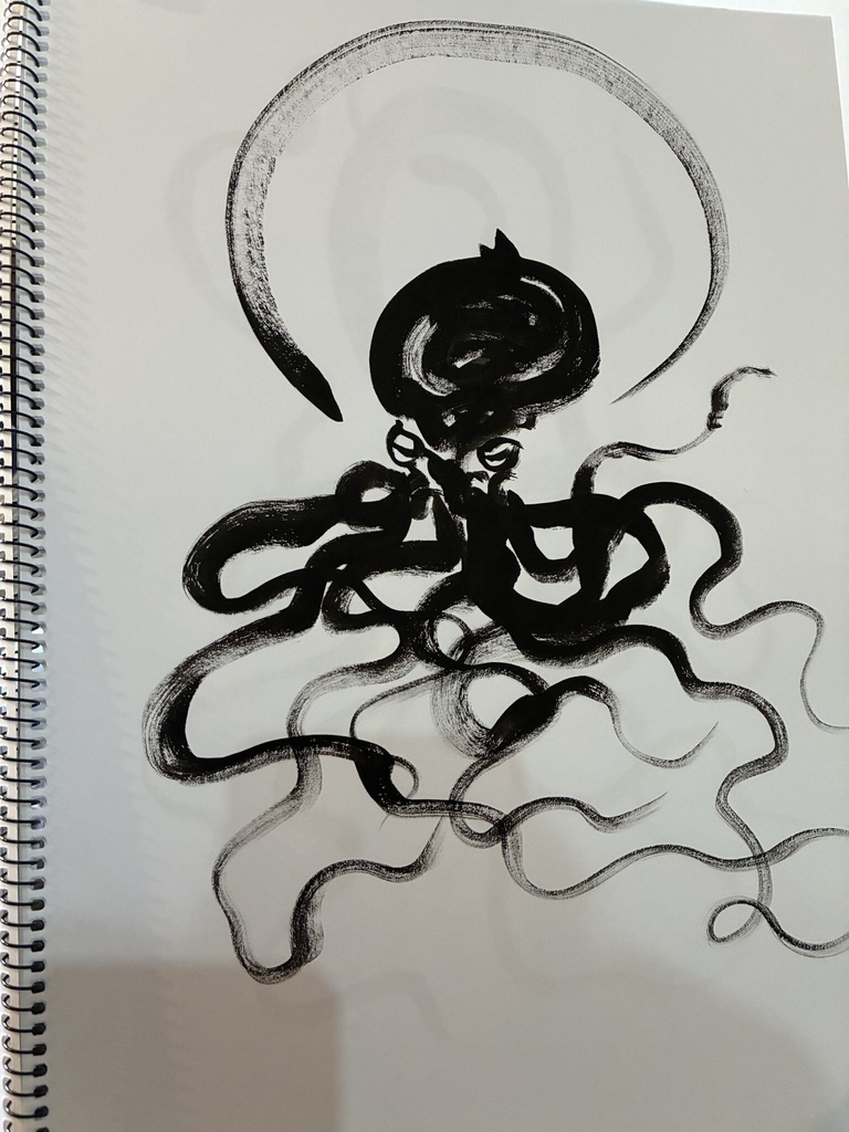 タコ墨絵Tシャツ