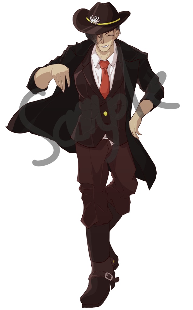 【TRPG有料立ち絵】カウボーイ風男性_ジャケット