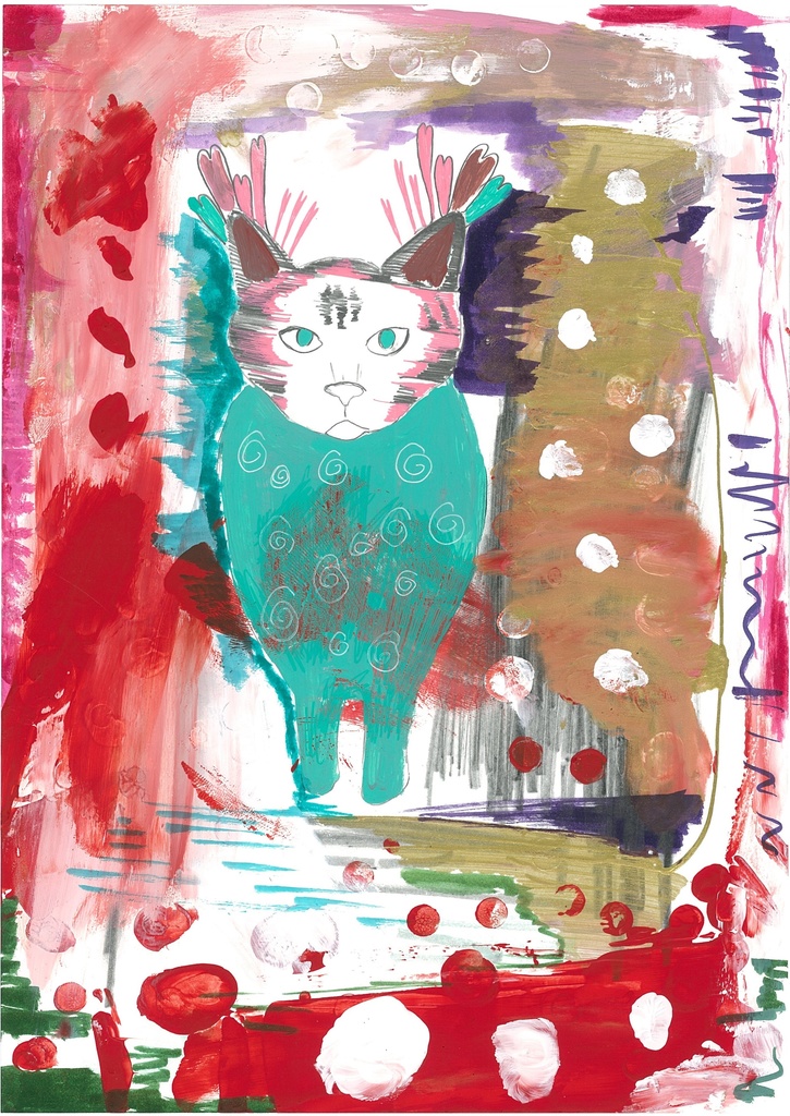 フクロウと猫のクリアファイル