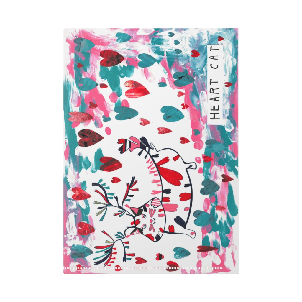 ネコのハートクリアファイル♪