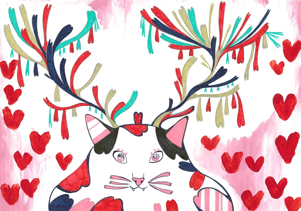 ネコのハートクリアファイル♪