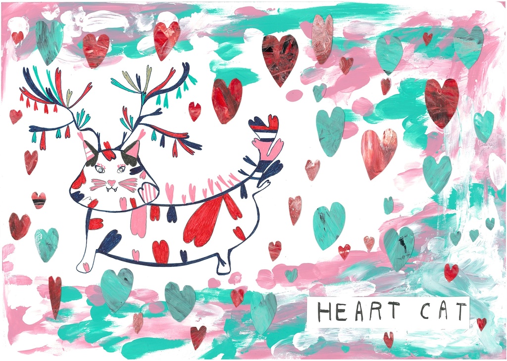 ネコのハートクリアファイル♪