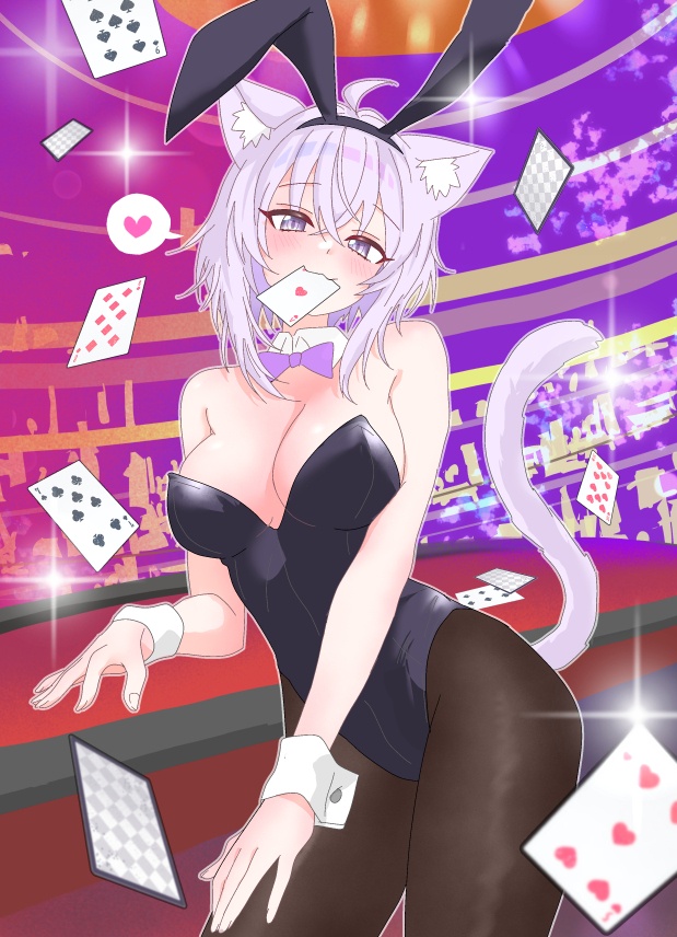 猫又おかゆクリアファイル（カジノバニーガール）