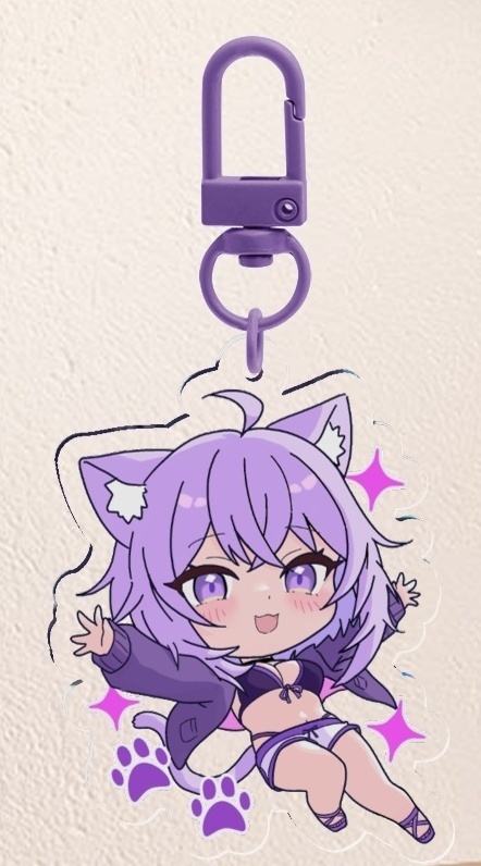 猫又おかゆアクリルキーホルダー（ミニキャラ）
