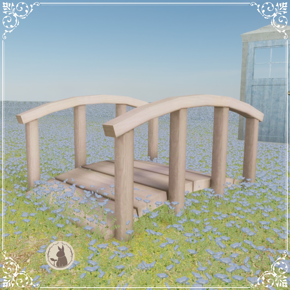 【VRChatワールド向け】ネモフィラ公園の花畑と遊具 Nemophila Garden Asset