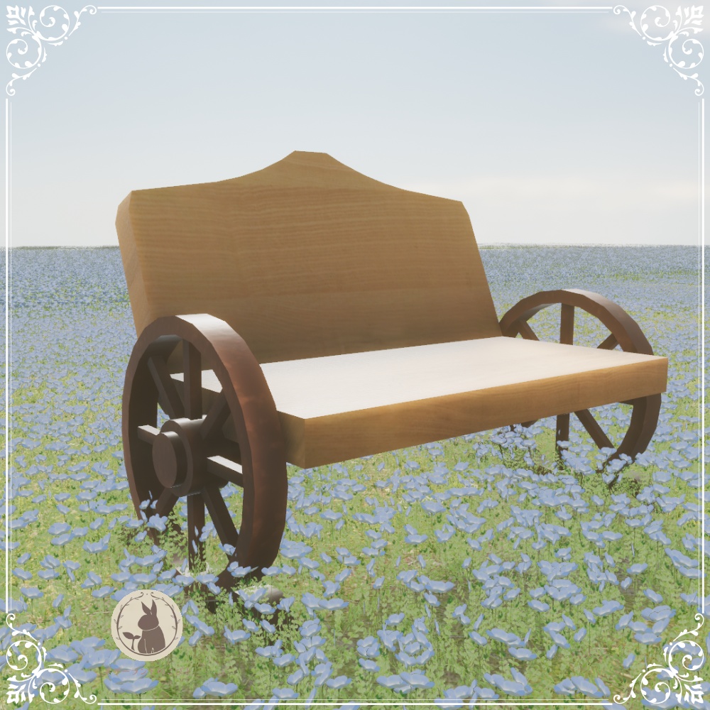 【VRChatワールド向け】ネモフィラ公園の花畑と遊具 Nemophila Garden Asset