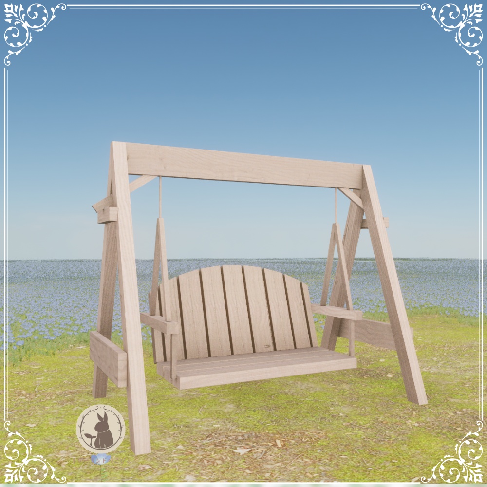 【VRChatワールド向け】ネモフィラ公園の花畑と遊具 Nemophila Garden Asset