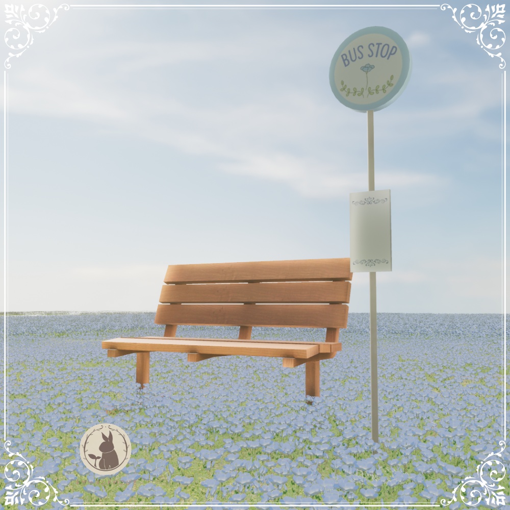 【VRChatワールド向け】ネモフィラ公園の花畑と遊具 Nemophila Garden Asset
